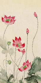 水墨荷花装饰画