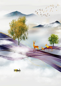 新中式玄关装饰画