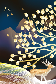 麋鹿新中式玄关