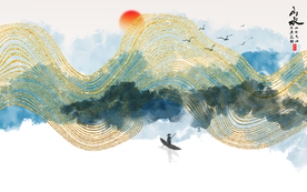 山脉抽象装饰画