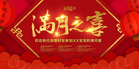 满月之喜喜庆活动宣传展板