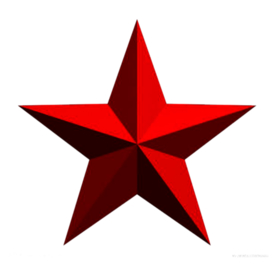 红色五角星立体标志海报素材