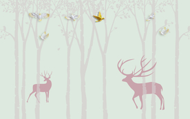 森林麋鹿背景墙