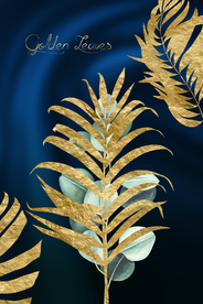 金色叶子抽象装饰画