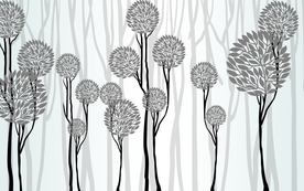 手绘植物背景墙