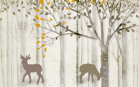 森林麋鹿背景墙