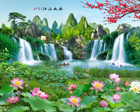 山水画背景墙