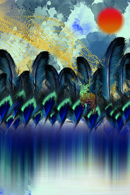 抽象山水现代装饰画