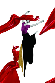 红丝绸人物装饰画