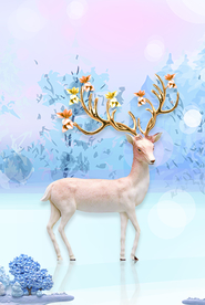 森林麋鹿抽象装饰画