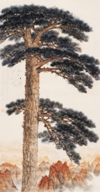 迎客松水墨装饰画