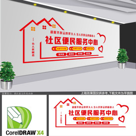 社区便民服务中心宣传展板