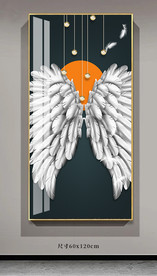 轻奢侈羽毛翅膀玄关