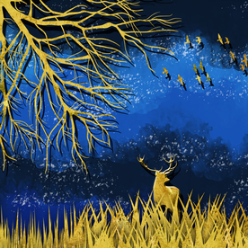 森林麋鹿客厅装饰画