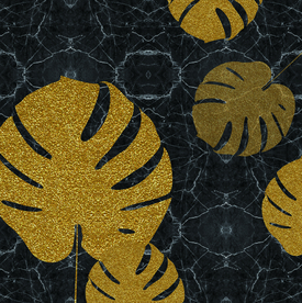 金色叶子方正装饰画