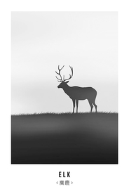 中国风麋鹿装饰画