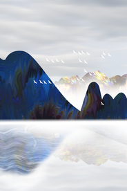抽象山水装饰画