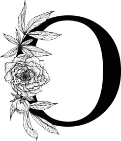 花卉装饰字母 字母O