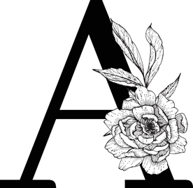 花卉装饰字母 字母A