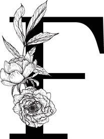 花卉装饰字母 字母F