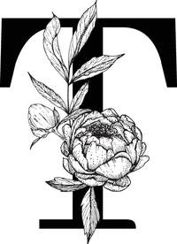 花卉装饰字母 字母T