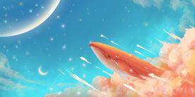 鲸鱼天空梦幻蓝色海报素材