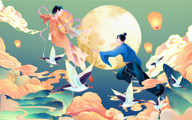 七夕人物传统国风合成海报素材