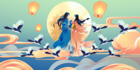 古风人物传统节日插画国风素材