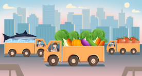 蔬菜海鲜水产运输宣传海报素材