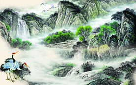 水墨电视背景墙