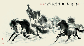 水墨背景墙装饰画