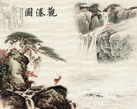 山水画背景墙