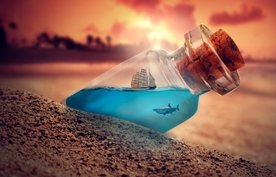 日落  海滩图片