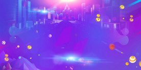 彩色背景紫色背景城市促销