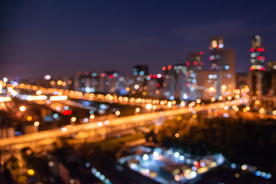 繁华的城市虚焦摄影