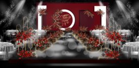 红色简约婚礼效果图照片