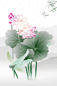 水墨风荷花图片