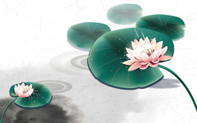 水墨风荷花图片