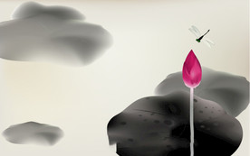 水墨风荷花图片