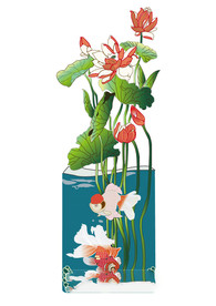 水墨风荷花图片