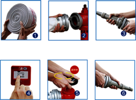 消防栓使用方法合成海报素材