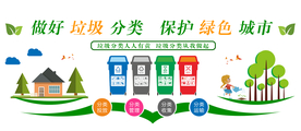 垃圾分类绿色社会公益宣传展板
