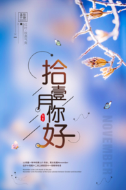 创意十一月你好海报
