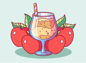 果汁饮料手绘