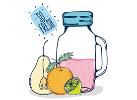 果汁饮料手绘