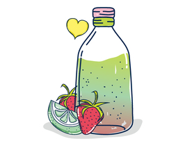 果汁饮料手绘