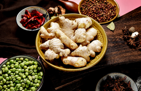 生姜食材配料合成背景素材