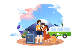 人物情侣插画卡通背景素材