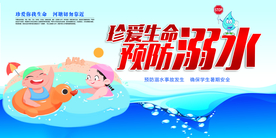 夏季预防溺水标语公益宣传展板