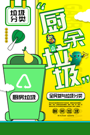 垃圾分类社会公益宣传海报素材